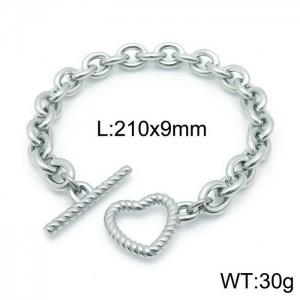 Simple neutral style O chain bracelet stainless steel heart OT button cross chain bracelet - KB144241-Z