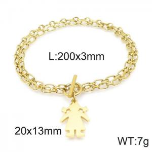 Stainless Steel Gold-plating Bracelet - KB144261-Z