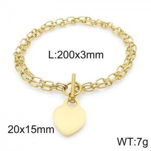 Stainless Steel Gold-plating Bracelet - KB144263-Z