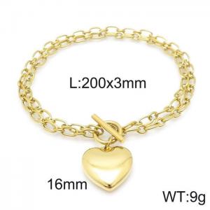 Stainless Steel Gold-plating Bracelet - KB144265-Z