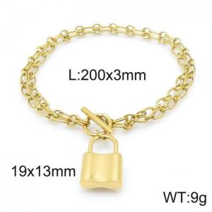 Stainless Steel Gold-plating Bracelet - KB144267-Z