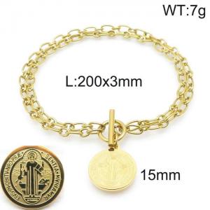 Stainless Steel Gold-plating Bracelet - KB144276-Z
