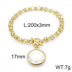 Stainless Steel Stone Bracelet - KB144280-Z