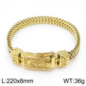 Stainless Steel Gold-plating Bracelet - KB144336-KJX