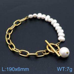 Stainless Steel Gold-plating Bracelet - KB144409-HM