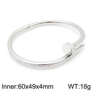 Stainless Steel Stone Bangle - KB144435-YH