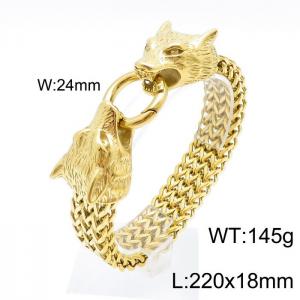 Stainless Steel Gold-plating Bracelet - KB144489-KFC