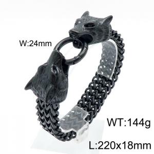 Stainless Steel Black-plating Bracelet - KB144492-KFC