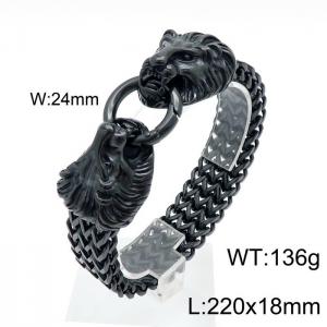 Stainless Steel Black-plating Bracelet - KB144496-KFC