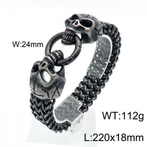 Stainless Skull Bracelet - KB144498-KFC