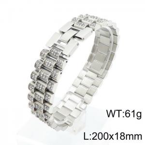 Stainless Steel Stone Bracelet - KB144759-KFC