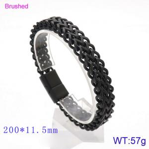 Stainless Steel Black-plating Bracelet - KB144784-KFC