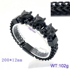 Stainless Steel Black-plating Bracelet - KB144797-KFC