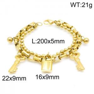 Stainless Steel Gold-plating Bracelet - KB144864-Z