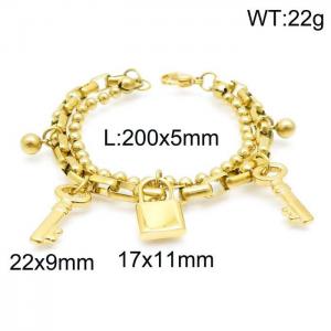 Stainless Steel Gold-plating Bracelet - KB144866-Z