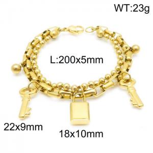 Stainless Steel Gold-plating Bracelet - KB144870-Z
