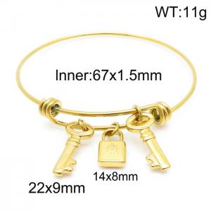 Stainless Steel Gold-plating Bangle - KB144898-Z