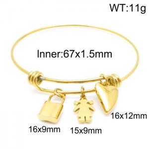 Stainless Steel Gold-plating Bangle - KB144900-Z