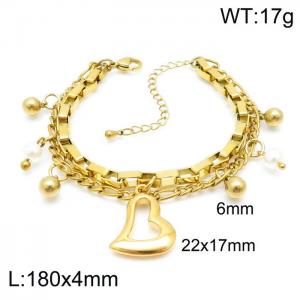 Stainless Steel Gold-plating Bracelet - KB144910-Z