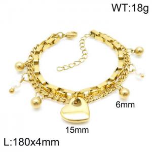 Stainless Steel Gold-plating Bracelet - KB144912-Z