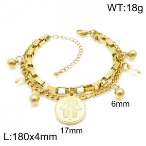 Stainless Steel Gold-plating Bracelet - KB144914-Z