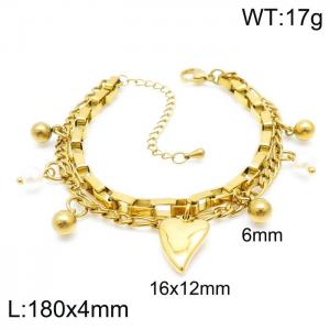 Stainless Steel Gold-plating Bracelet - KB144916-Z