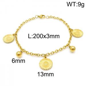 Stainless Steel Gold-plating Bracelet - KB145350-Z