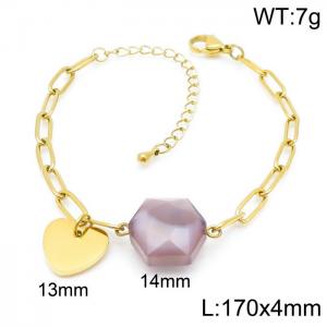 Stainless Steel Gold-plating Bracelet - KB145359-Z