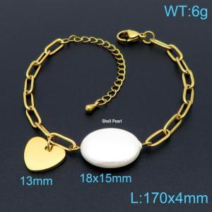 Stainless Steel Gold-plating Bracelet - KB145373-Z