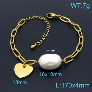 Stainless Steel Gold-plating Bracelet - KB145375-Z