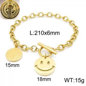 Stainless Steel Gold-plating Bracelet - KB145417-Z