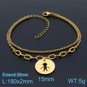 Stainless Steel Gold-plating Bracelet - KB145434-Z