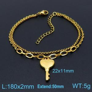 Stainless Steel Gold-plating Bracelet - KB145438-Z