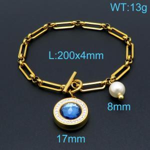 Stainless Steel Gold-plating Bracelet - KB146074-Z