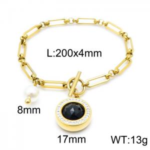 Stainless Steel Gold-plating Bracelet - KB146082-Z