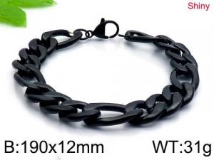 Stainless Steel Black-plating Bracelet - KB146090-Z