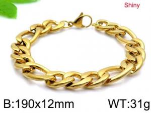 Stainless Steel Gold-plating Bracelet - KB146092-Z