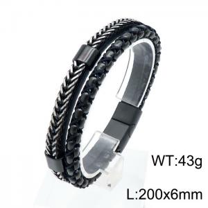 Stainless Steel Black-plating Bracelet - KB146271-KLHQ