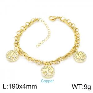 Stainless Steel Gold-plating Bracelet - KB146371-TJG