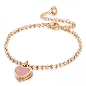Sweet Peach Heart heart-shaped cylindrical chain Rose Gold-plating Bracelet - KB146724-KLX