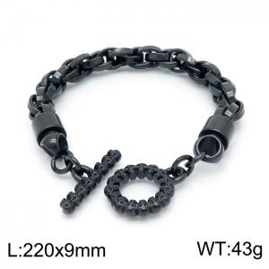 Stainless Steel Black-plating Bracelet - KB146749-KFC