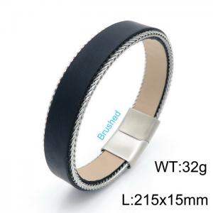 Stainless Steel Leather Bracelet - KB146901-KLHQ