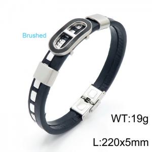 Stainless Steel Leather Bracelet - KB146903-KLHQ