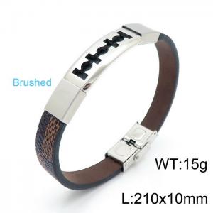 Stainless Steel Leather Bracelet - KB147172-KLHQ