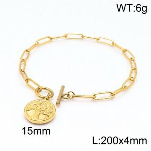 Stainless Steel Gold-plating Bracelet - KB147205-Z