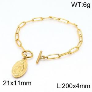 Stainless Steel Gold-plating Bracelet - KB147207-Z