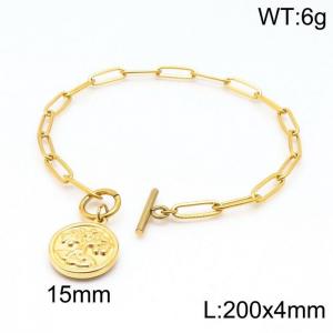 Stainless Steel Gold-plating Bracelet - KB147208-Z