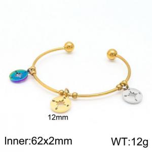 Stainless Steel Gold-plating Bangle - KB147212-Z