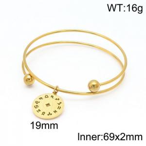 Stainless Steel Gold-plating Bangle - KB147214-Z