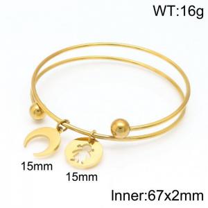 Stainless Steel Gold-plating Bangle - KB147217-Z